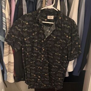 Marine Layer Black Floral Button Down Shirt